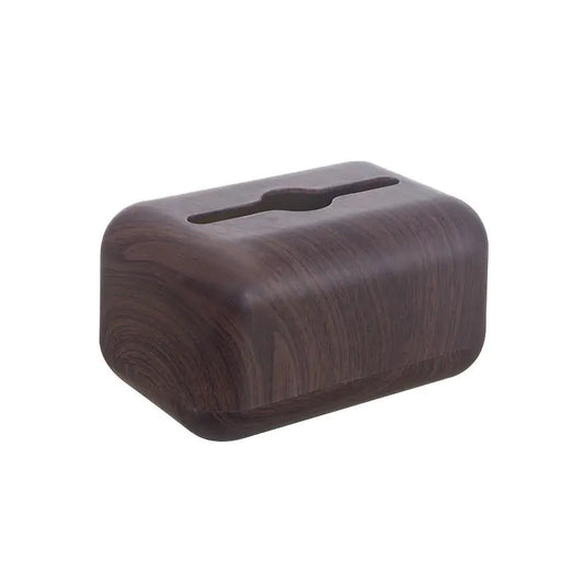 Desktop Tissue Box with Walnut Wood Grain Design
